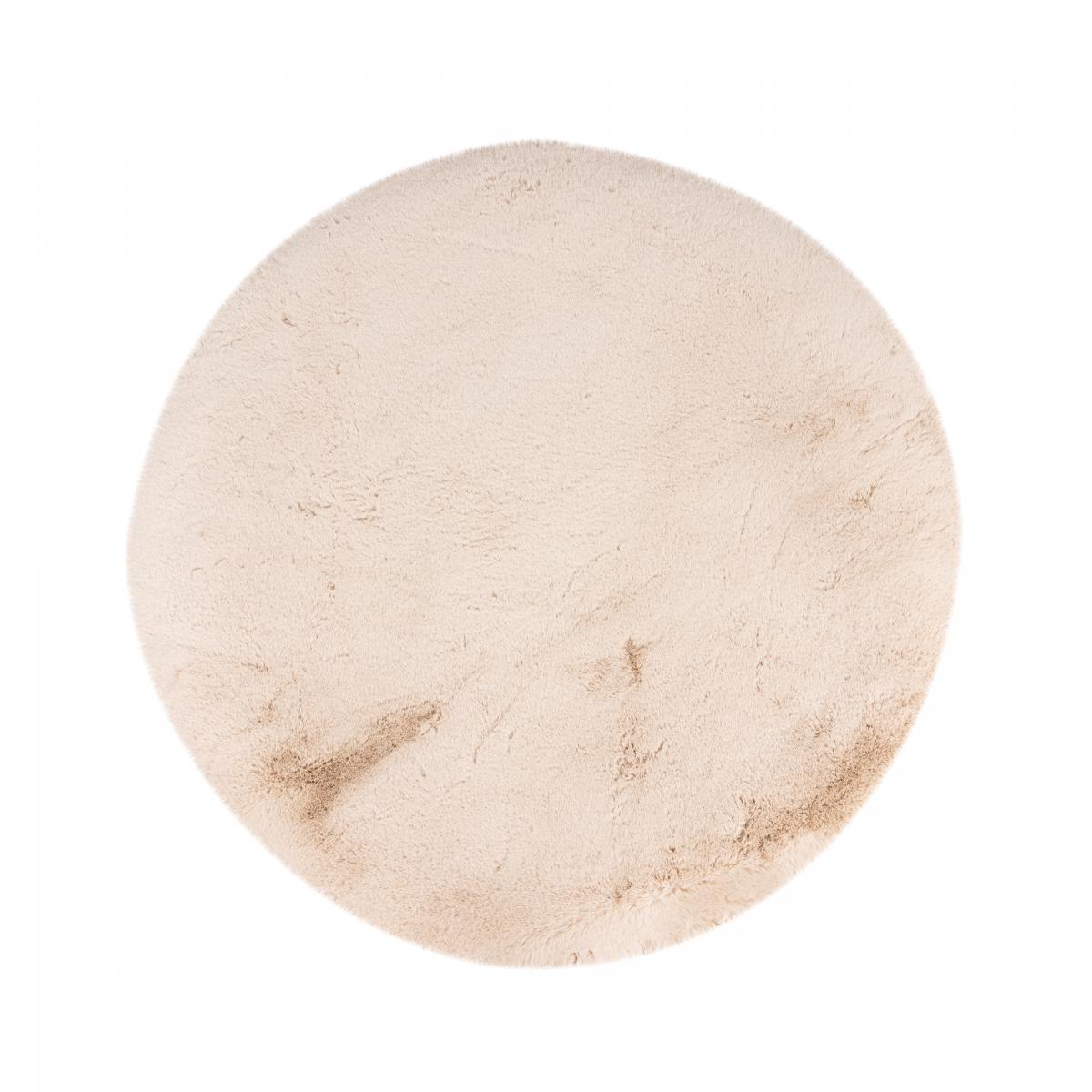 Tapis rond poils longs shaggy tufté motif uni JOUTA