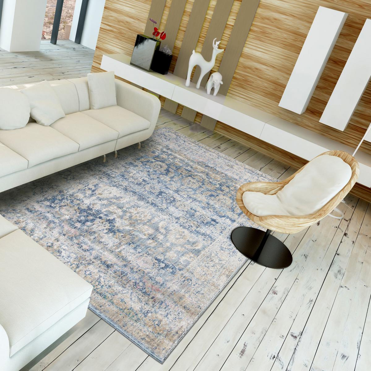 Tapis salon et chambre tissé motif abstrait BELANO — vue 3