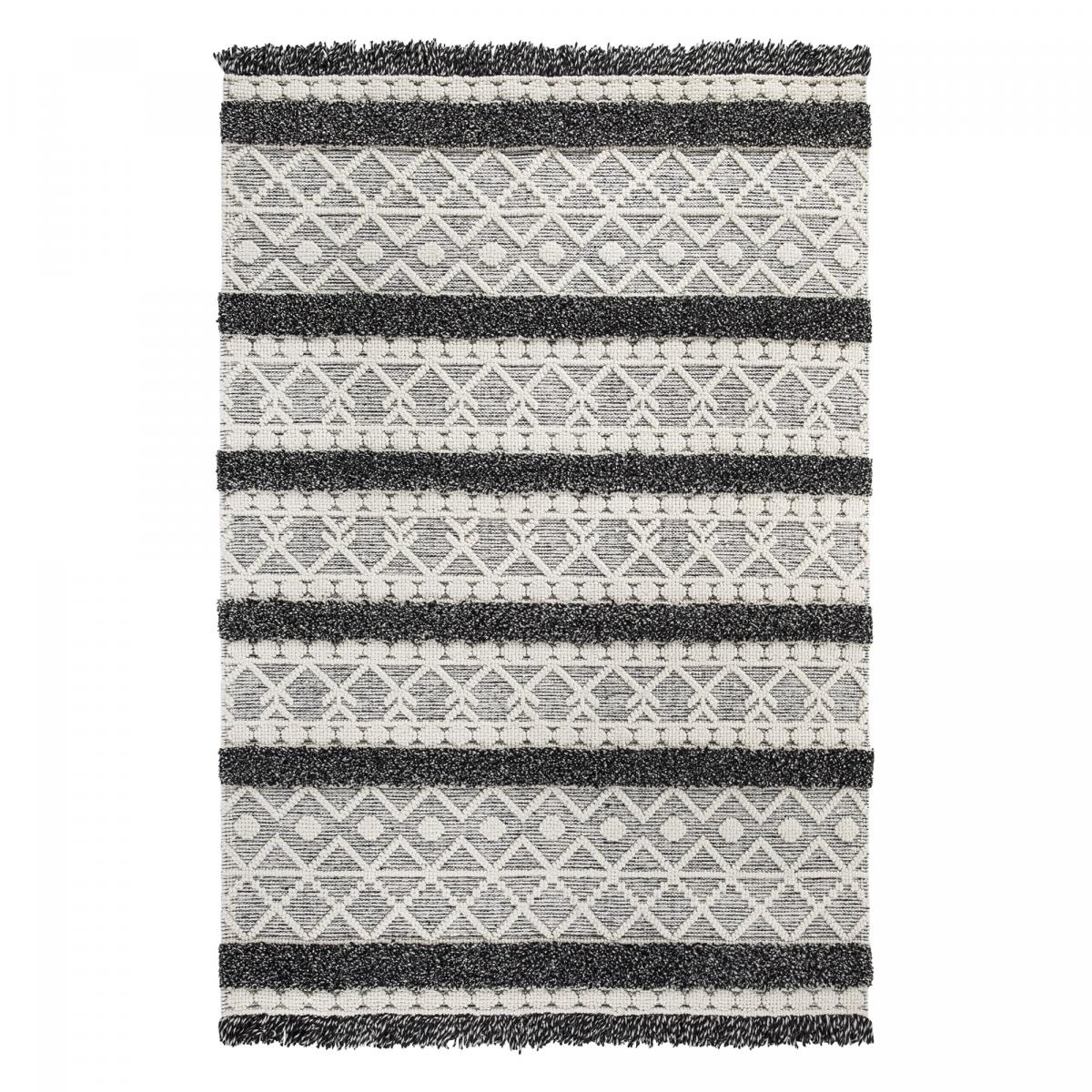 Tapis pour une chambre ou une entrée tissé en laine motif ethnique NOUKA