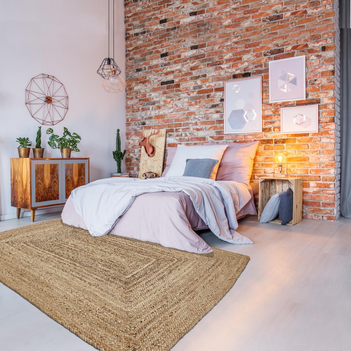 Tapis jute fait à la main motif uni JUTURE — vue 3