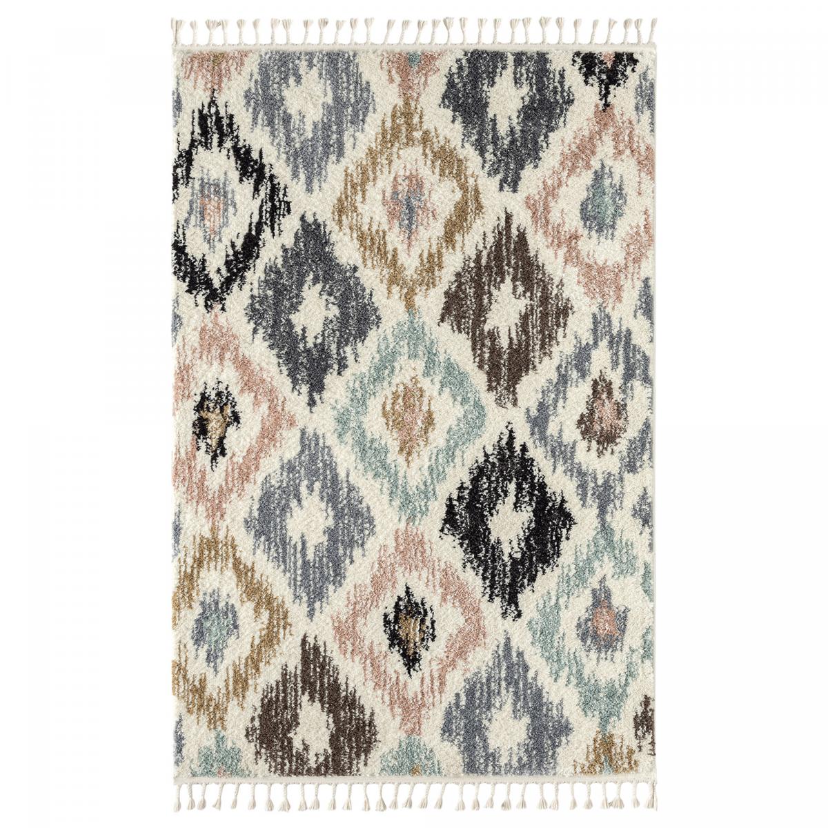 Tapis salon et chambre tissé motif géométrique PASTEL A
