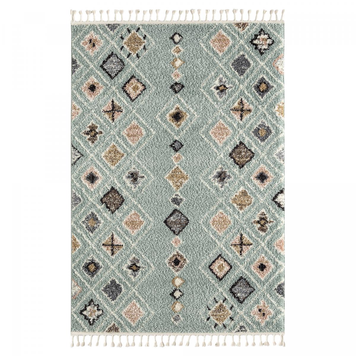 Tapis berbère tissé motif saharien PASTEL E