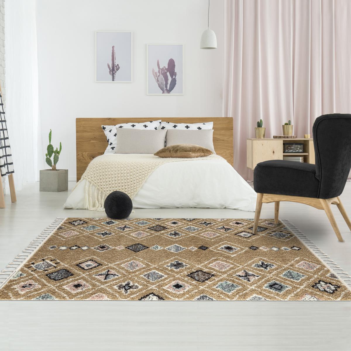 Tapis berbère tissé motif saharien PASTEL E — vue 3