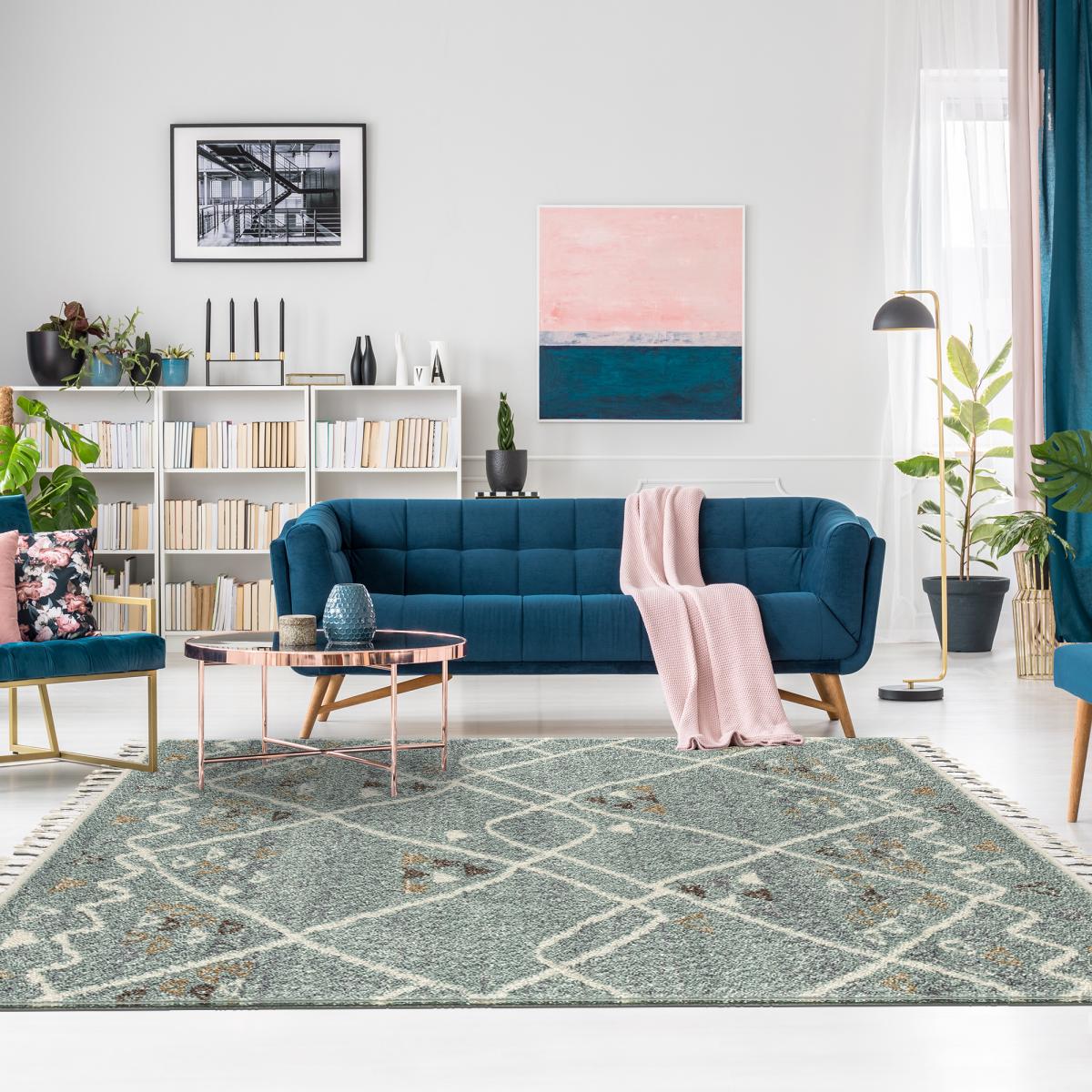 Tapis berbère tissé motif saharien PASTEL D — vue 3