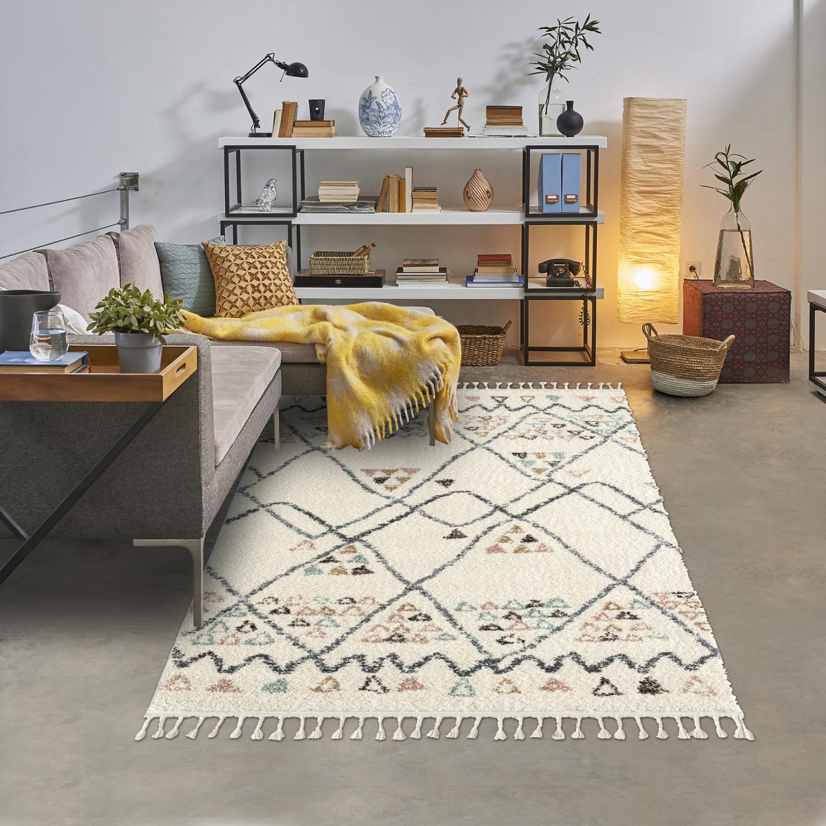 Tapis berbère tissé motif saharien PASTEL D — vue 3