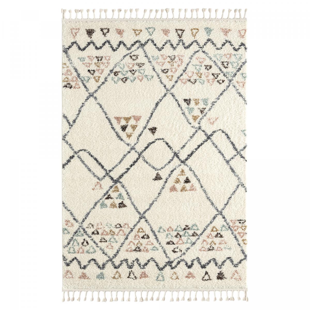 Tapis berbère tissé motif saharien PASTEL D