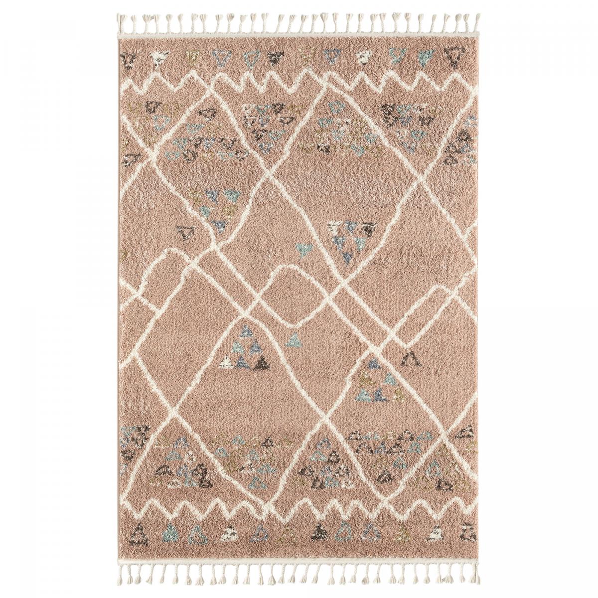 Tapis berbère tissé motif saharien PASTEL D