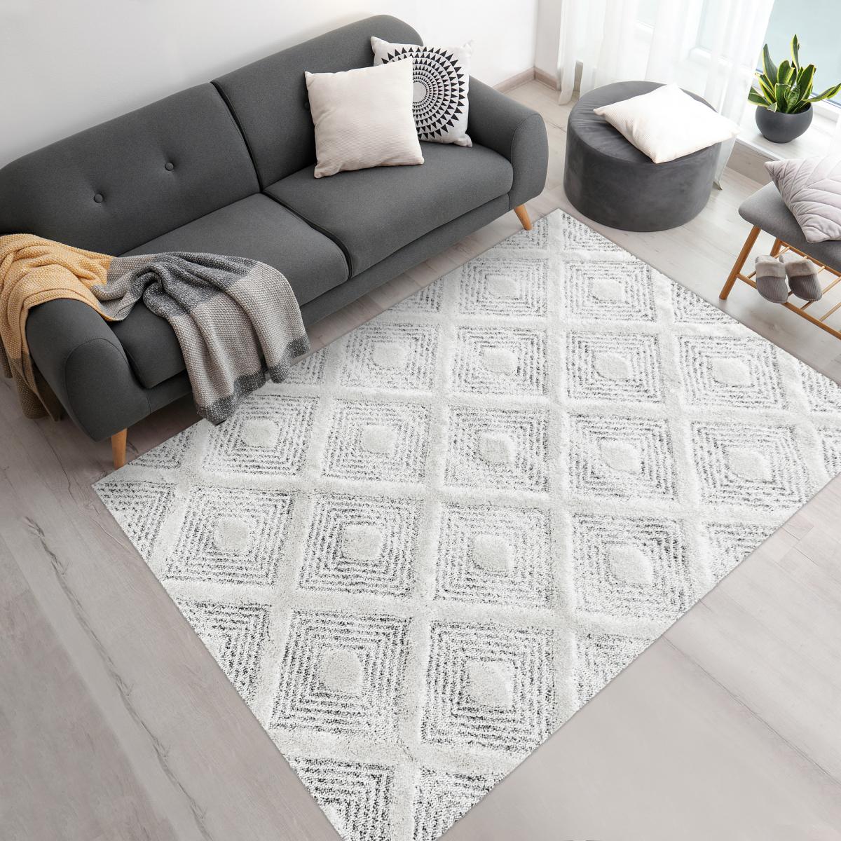 Tapis salon et chambre tissé motif scandinave PISTIOUM — vue 3