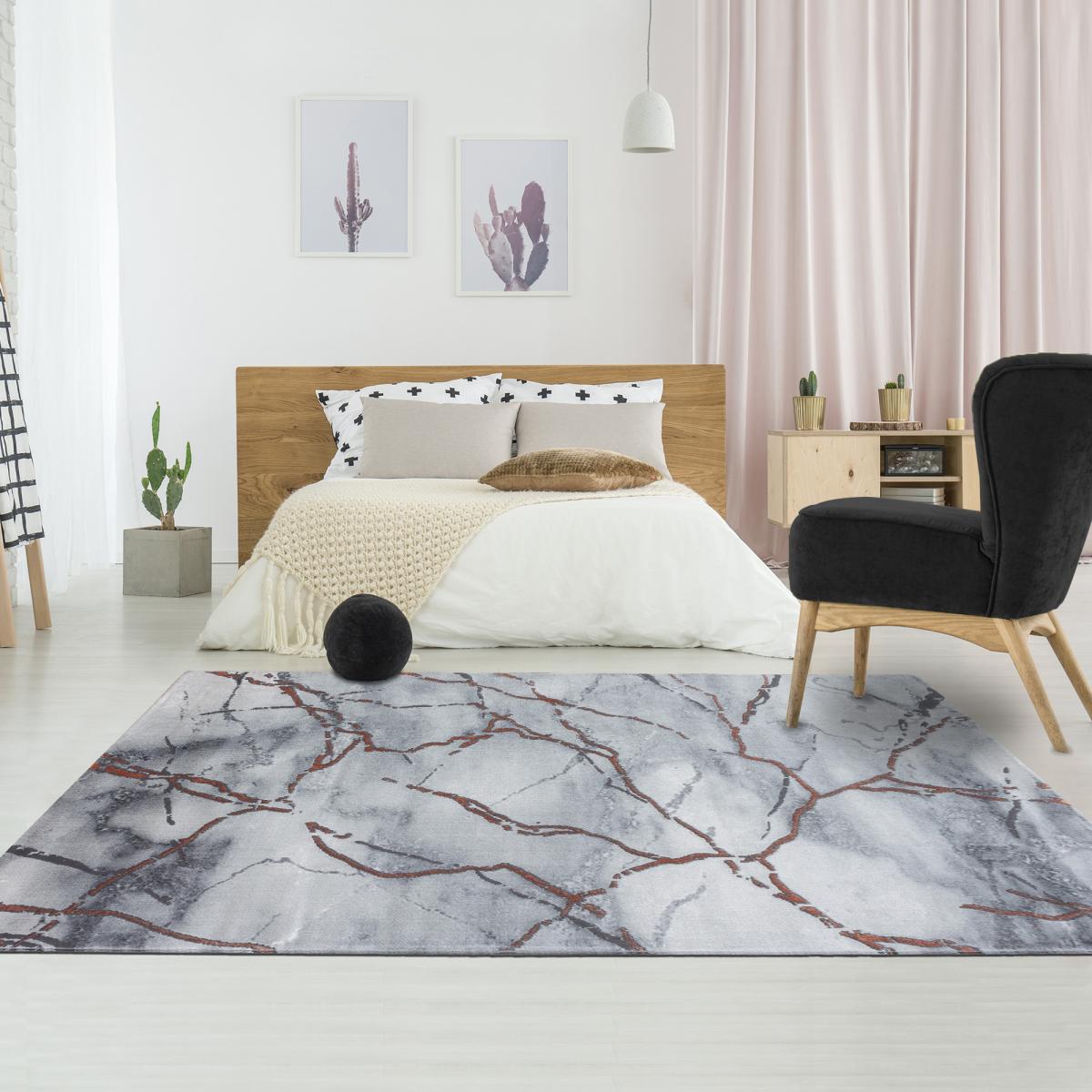 Tapis salon et chambre tissé motif abstrait SIDLIE — vue 6