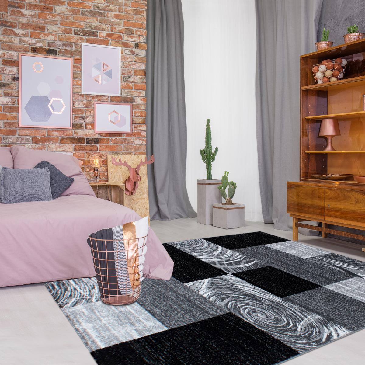 Tapis salon et chambre tissé motif géométrique PLONI — vue 3