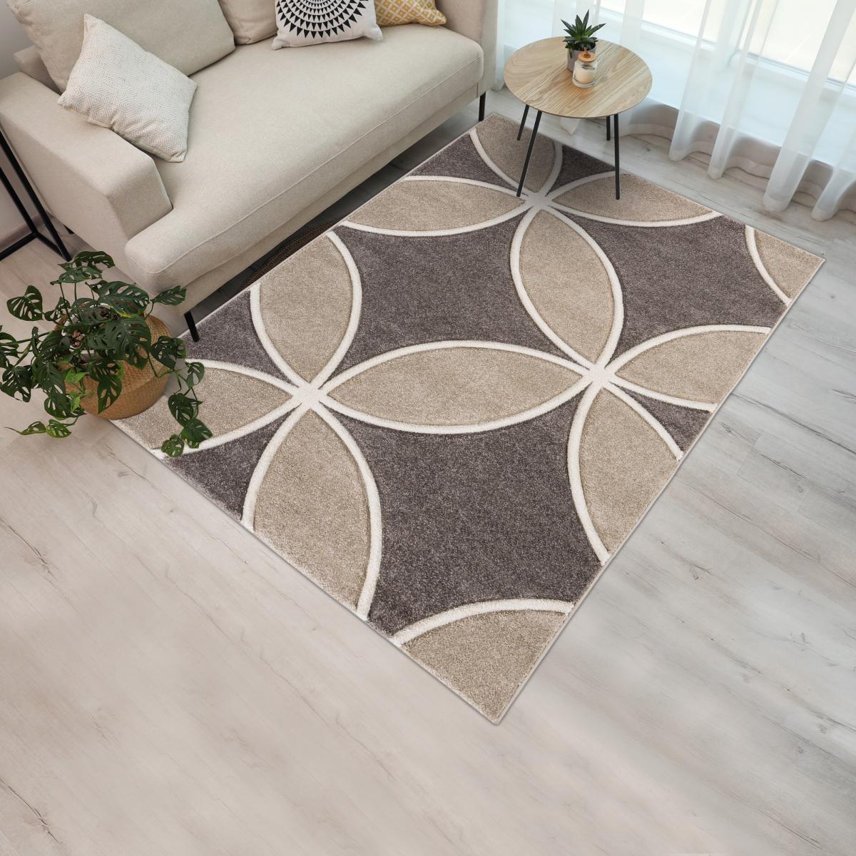 Tapis pour une chambre ou une entrée tissé motif floral CURCU — vue 3