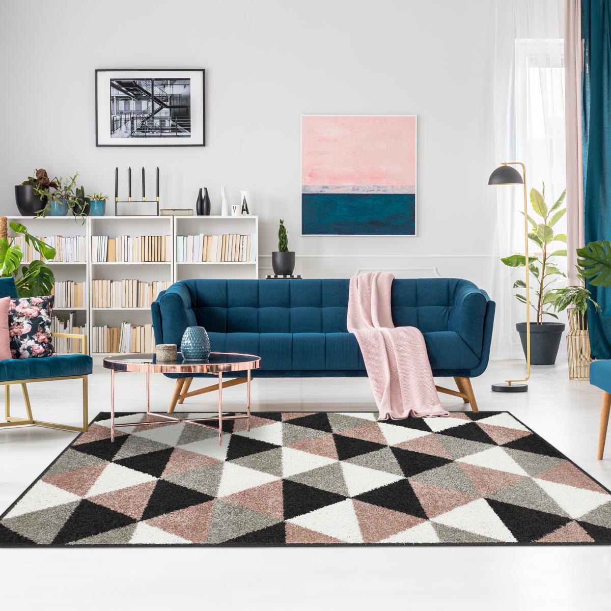 Tapis salon et chambre tissé motif géométrique KARCA — vue 3