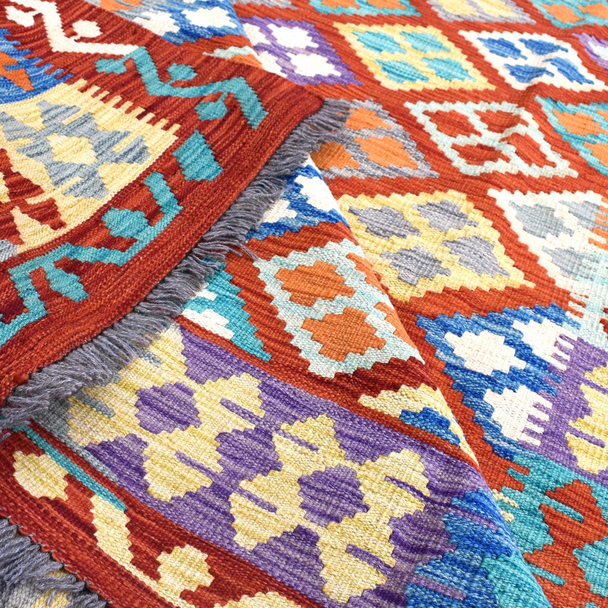 Tapis kilim fait main en laine motif oriental — vue 4