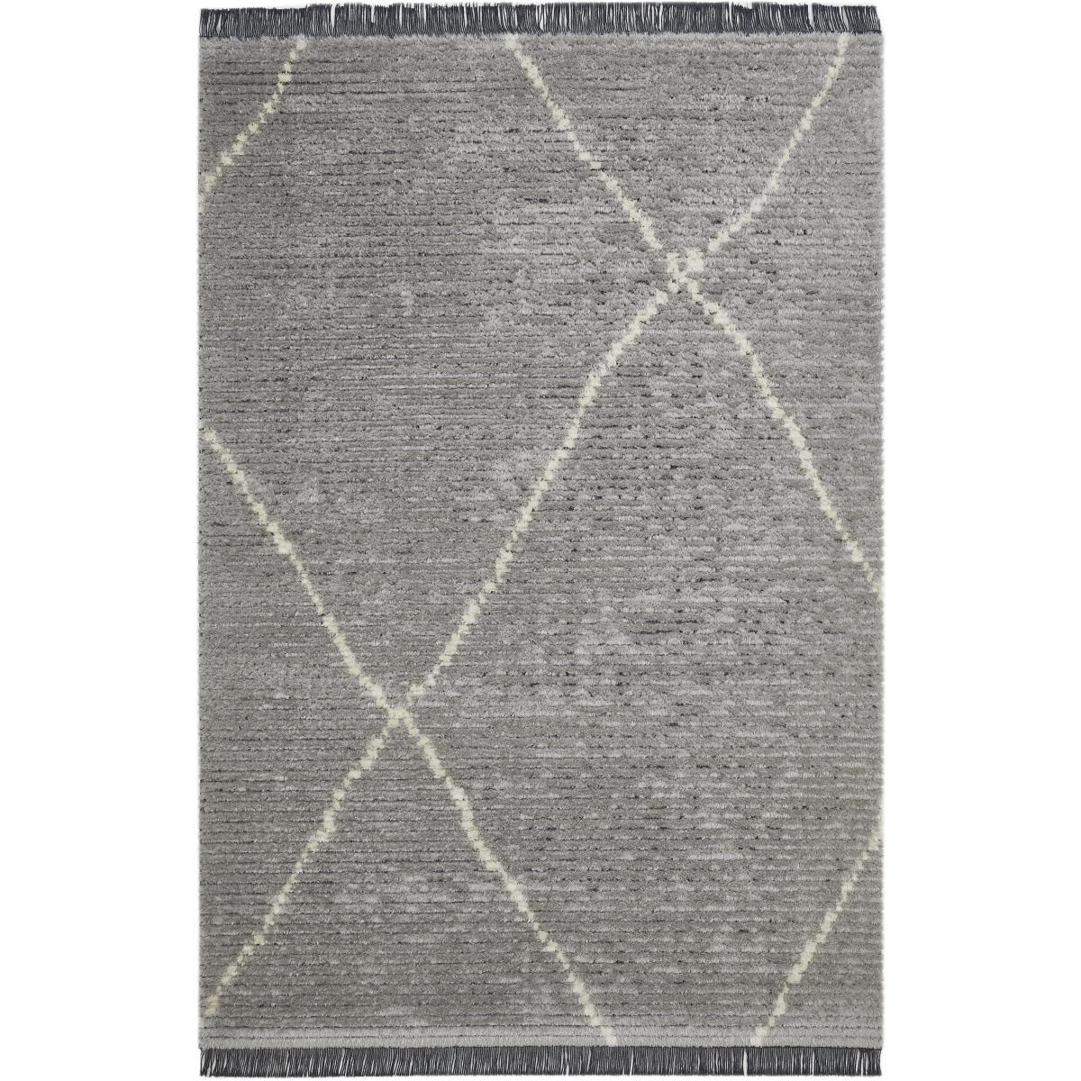 Tapis salon et chambre tissé motif faux uni OVALADA