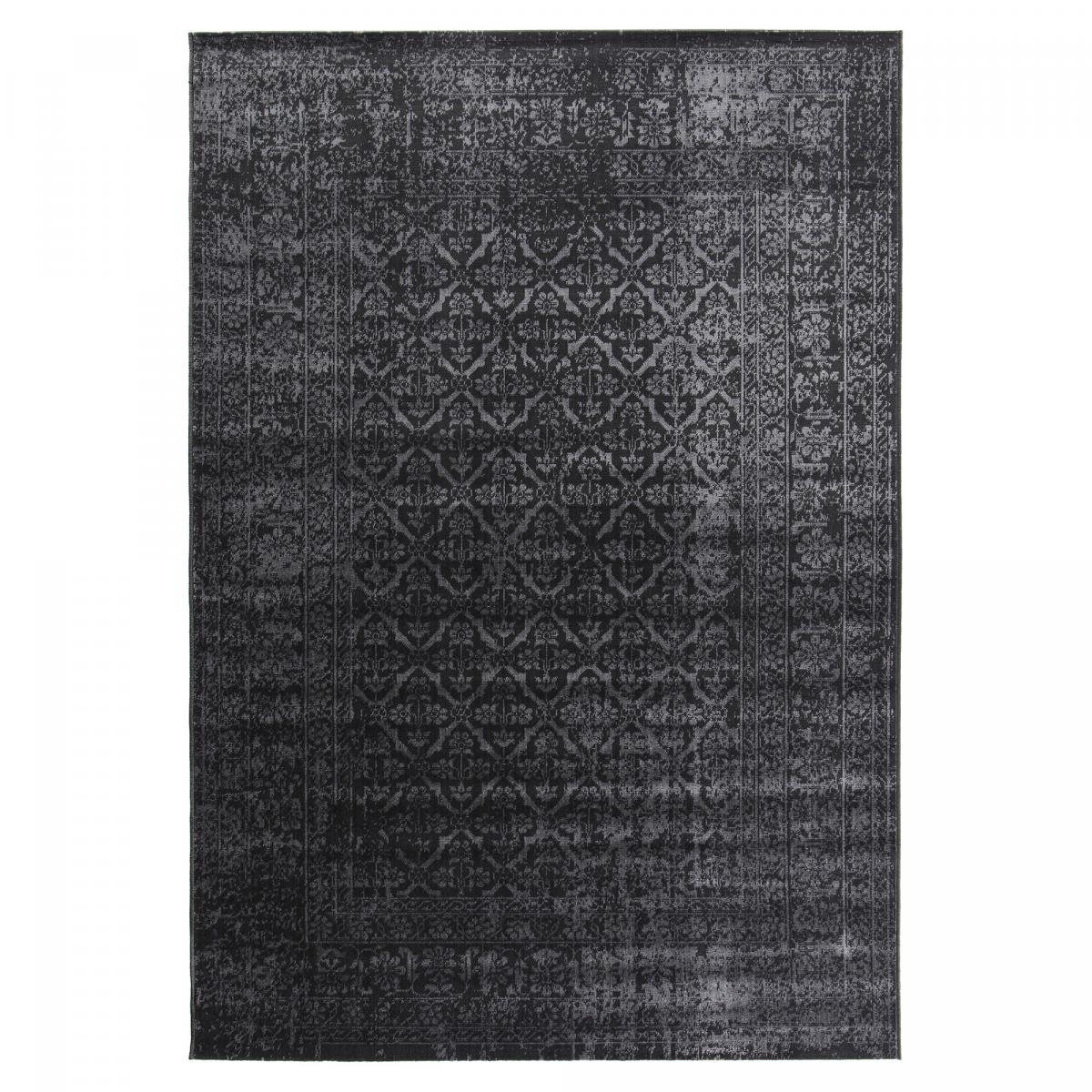 Tapis salon et chambre tissé motif faux uni NITOU 3
