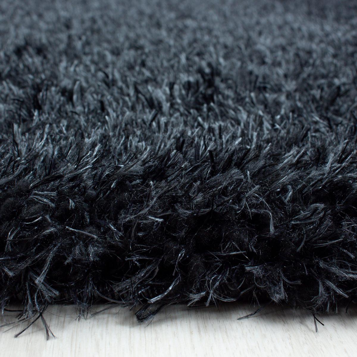 Tapis rond poils longs shaggy tissé motif uni UNI A — vue 4