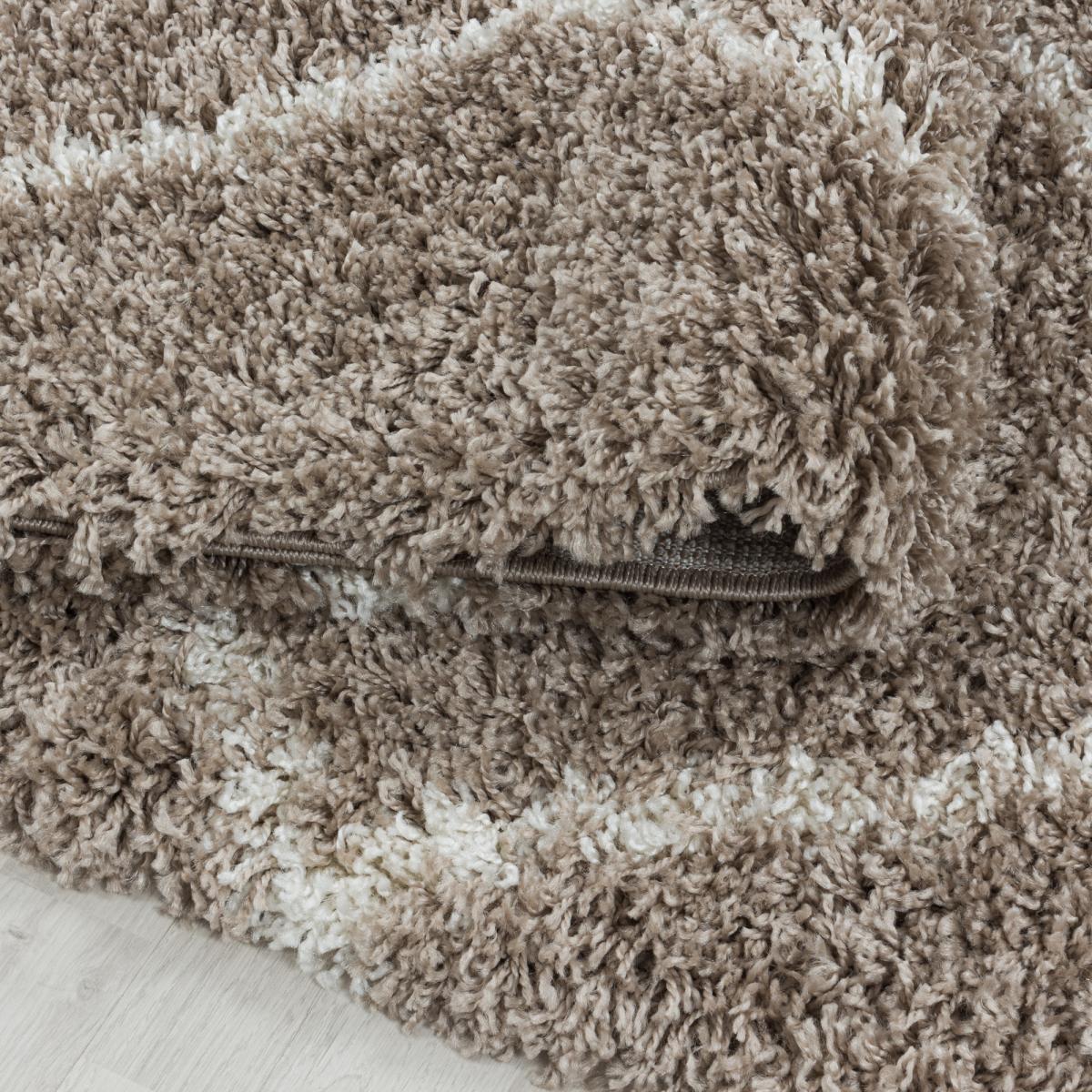Tapis rond berbère tissé motif losange SHAGGY A — vue 4