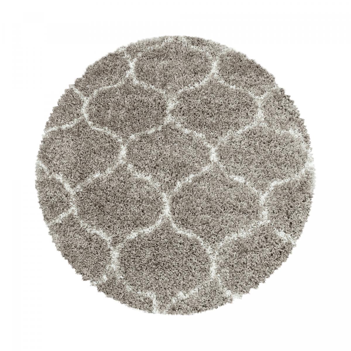 Tapis rond shaggy tissé motif scandinave SCANDINAV A