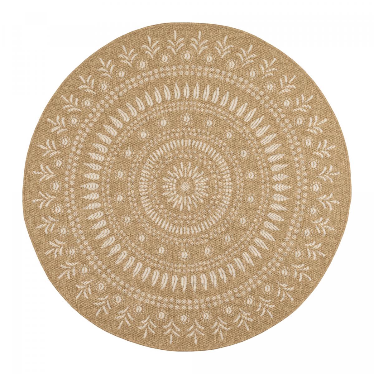 Tapis rond d'extérieur tissé kilim JUTE ART 6