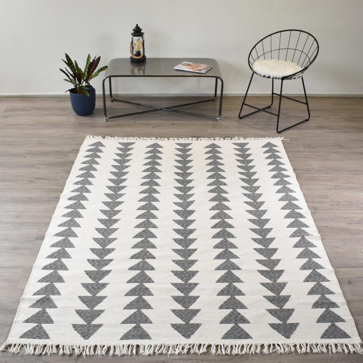 Tapis kilim reversible en coton motif scandinave BE — vue 3