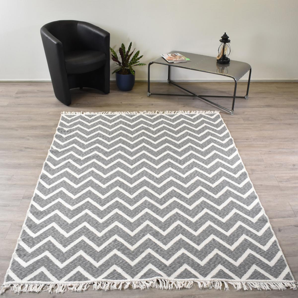 Tapis kilim reversible en coton motif scandinave BY — vue 3