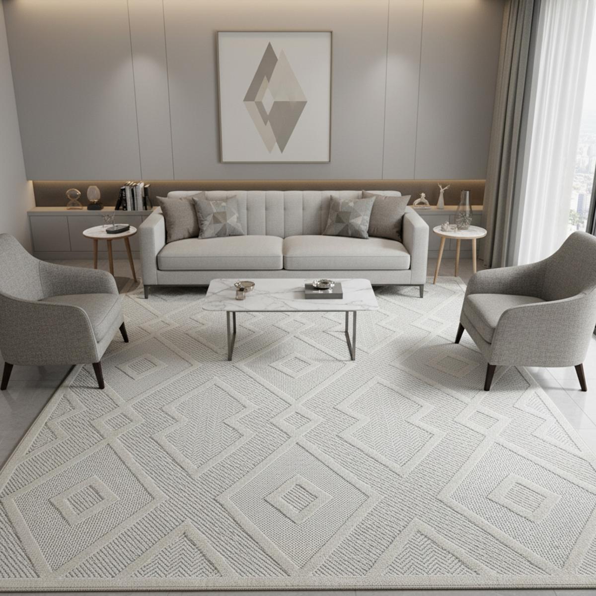 Tapis kilim tissé motif géométrique TENO A — vue 3