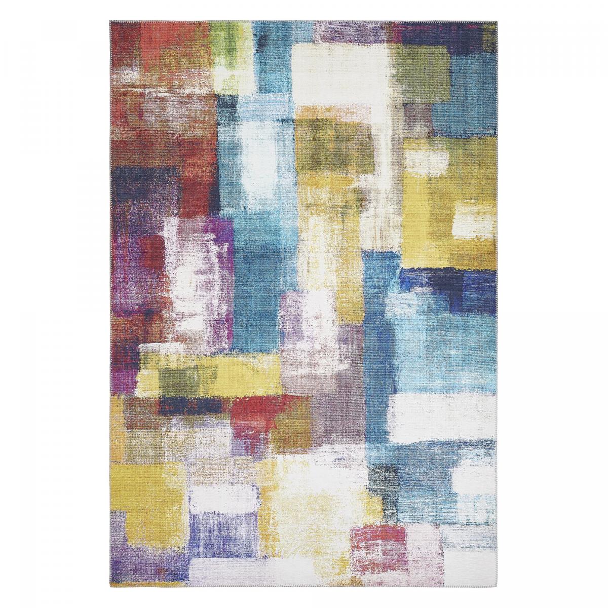 Tapis salon et chambre tissé motif faux uni NIKEL