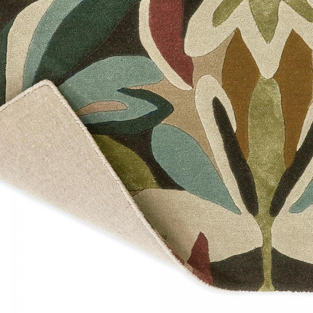 Tapis salon et chambre fait à la main en laine motif floral MELORA — vue 5