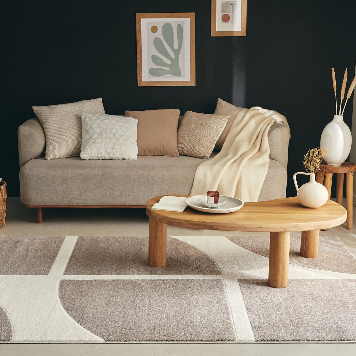 Tapis salon et chambre tissé motif géométrique ECHO