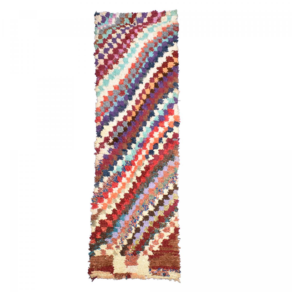 Authentique tapis berbère fait main en tissu recyclé BOUCHAROUETTE 60