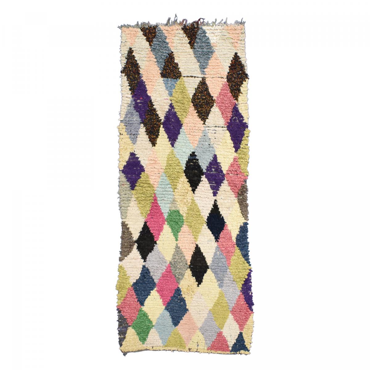 Authentique tapis berbère fait main en tissu recyclé BOUCHAROUETTE 61