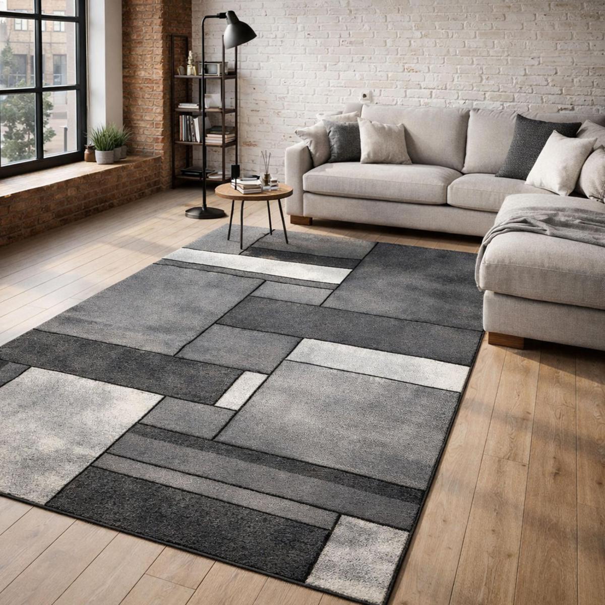 Tapis salon et chambre tissé motif géométrique LYN8 GEOME — vue 3