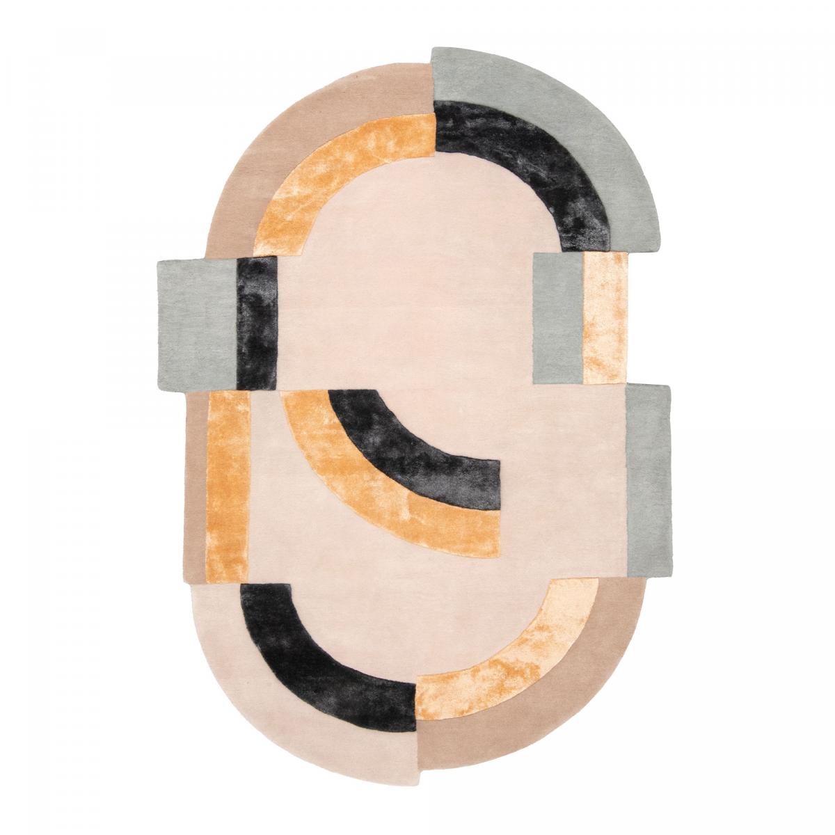 Tapis salon ROLIN , tapis en laine et viscose pour un aspect doux et soyeux