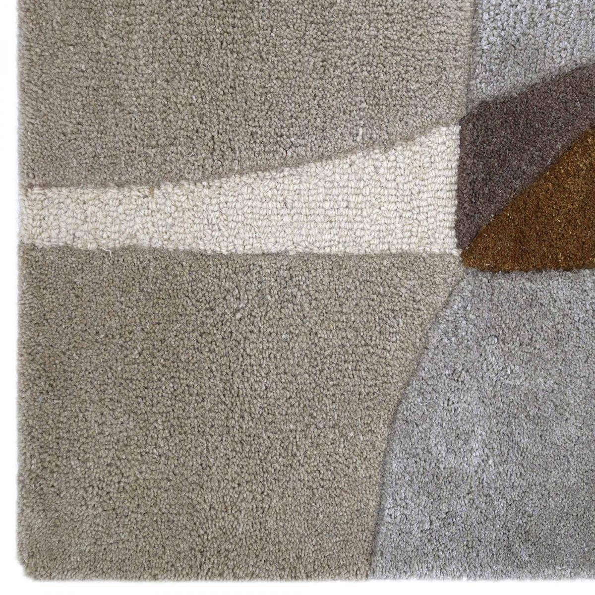 Tapis chambre GABIO fait main en laine et viscose, motif contemporain — vue 6