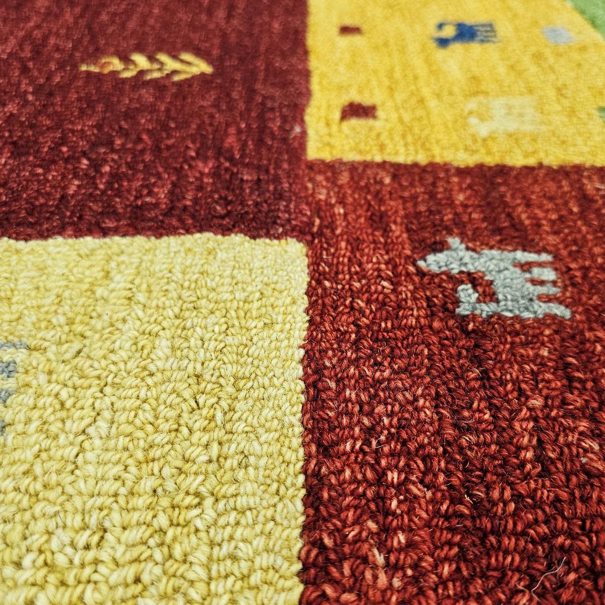 Tapis d'orient MYLA fait main en Laine, motif Gabbeh multicolore — vue 4