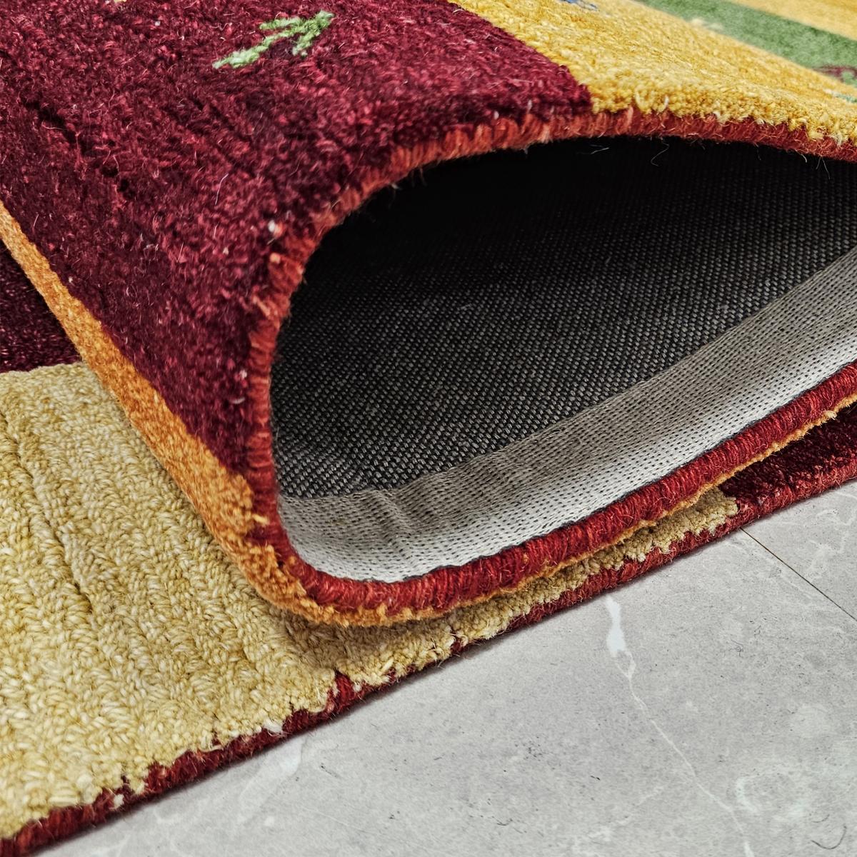 Tapis d'orient MYLA fait main en Laine, motif Gabbeh multicolore — vue 5