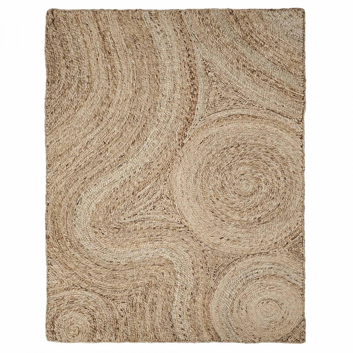 Tapis salon NIBNA de haute qualité fait main en jute naturel , motif rond