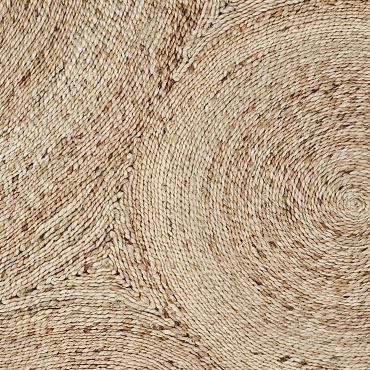 Tapis salon NIBNA de haute qualité fait main en jute naturel , motif rond — vue 4