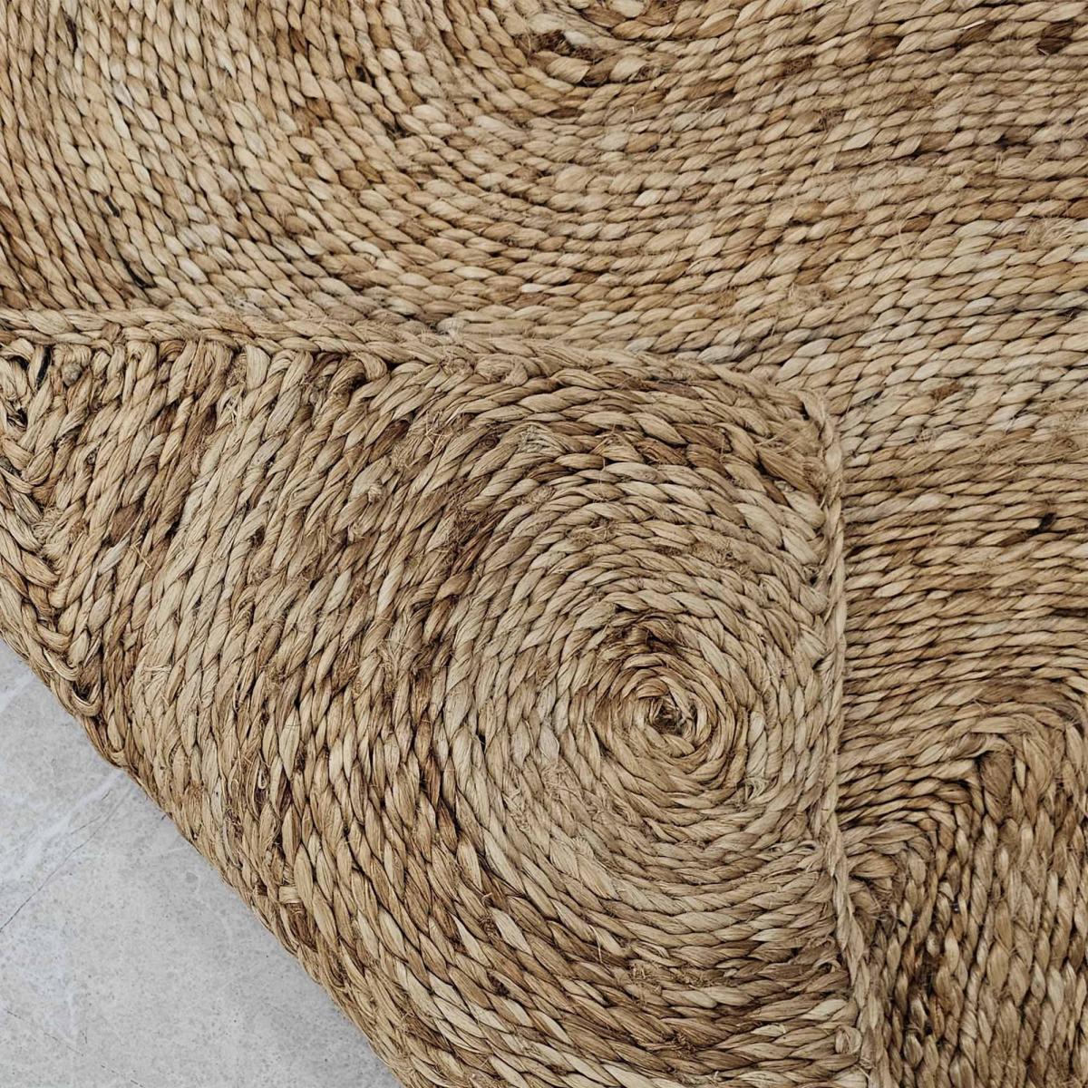 Tapis salon NIBNA de haute qualité fait main en jute naturel , motif rond — vue 6