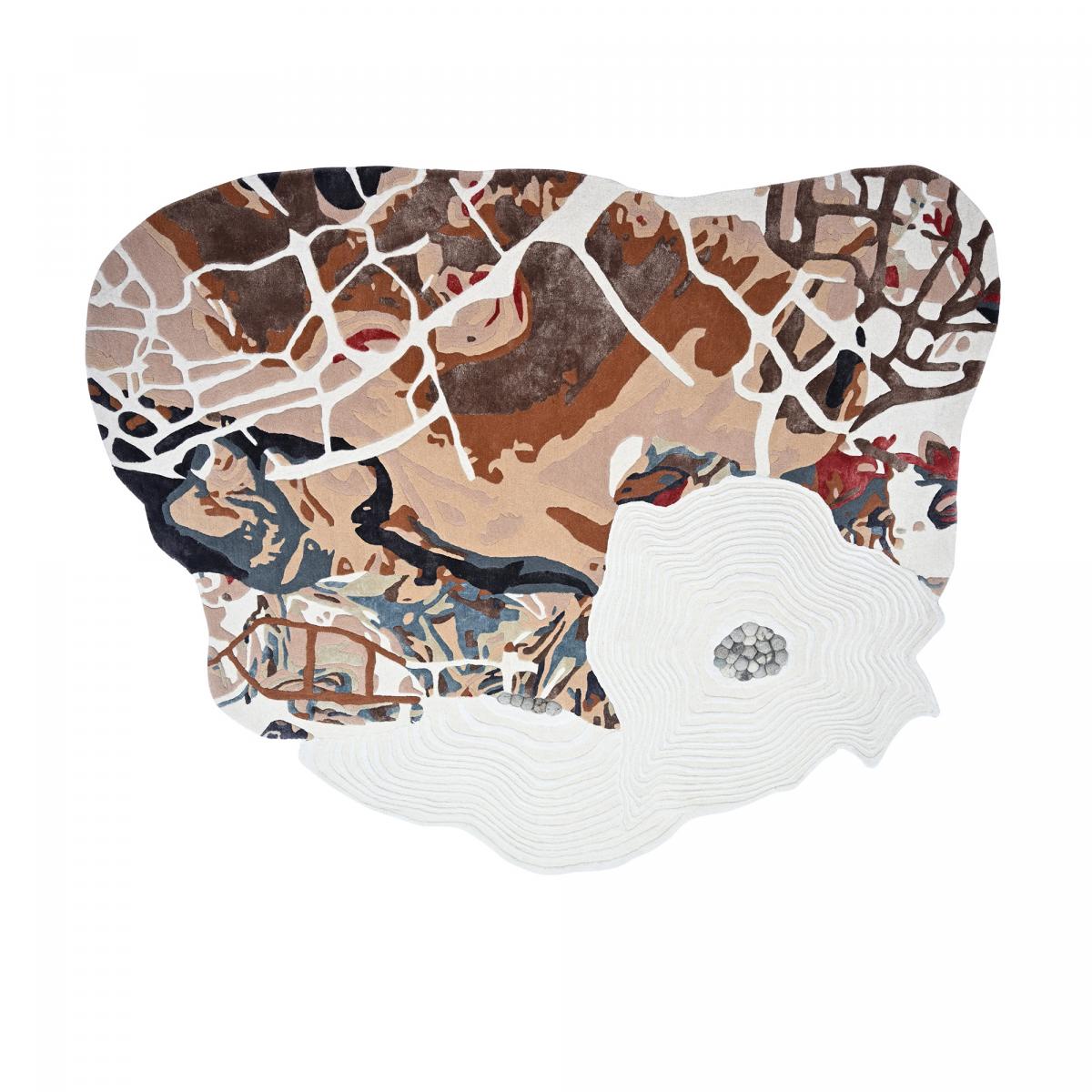 Tapis salon, motif fresque artistique, texture en relief, WOWW — vue 3