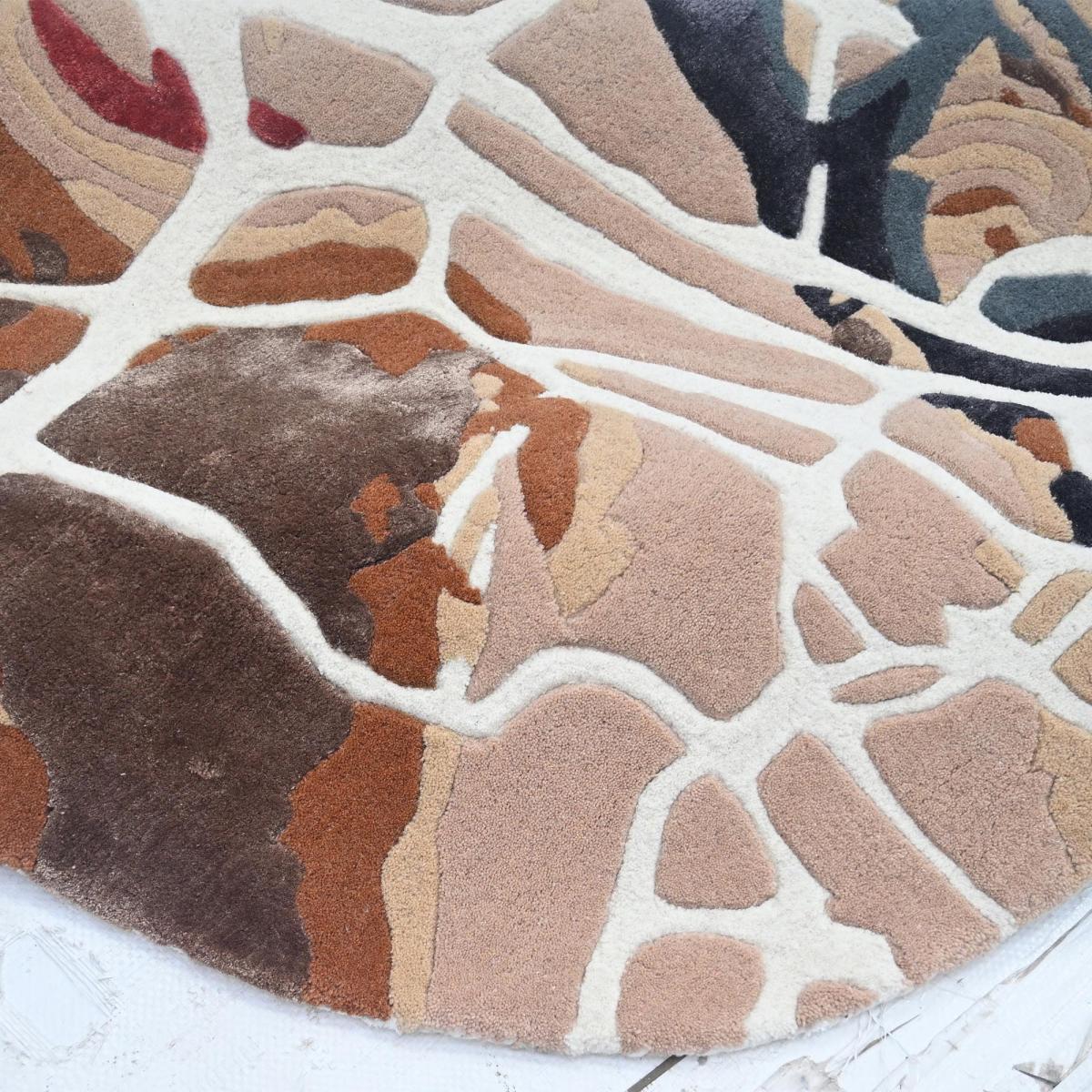 Tapis salon, motif fresque artistique, texture en relief, WOWW — vue 4