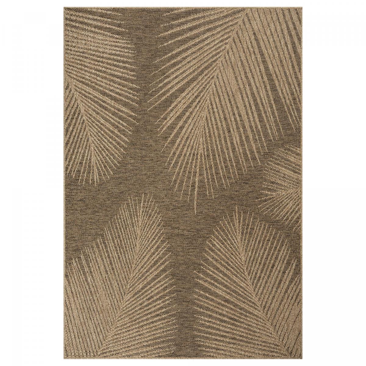 Tapis extérieur intérieur LYN13 REZA 4 aspect jute motif feuilles