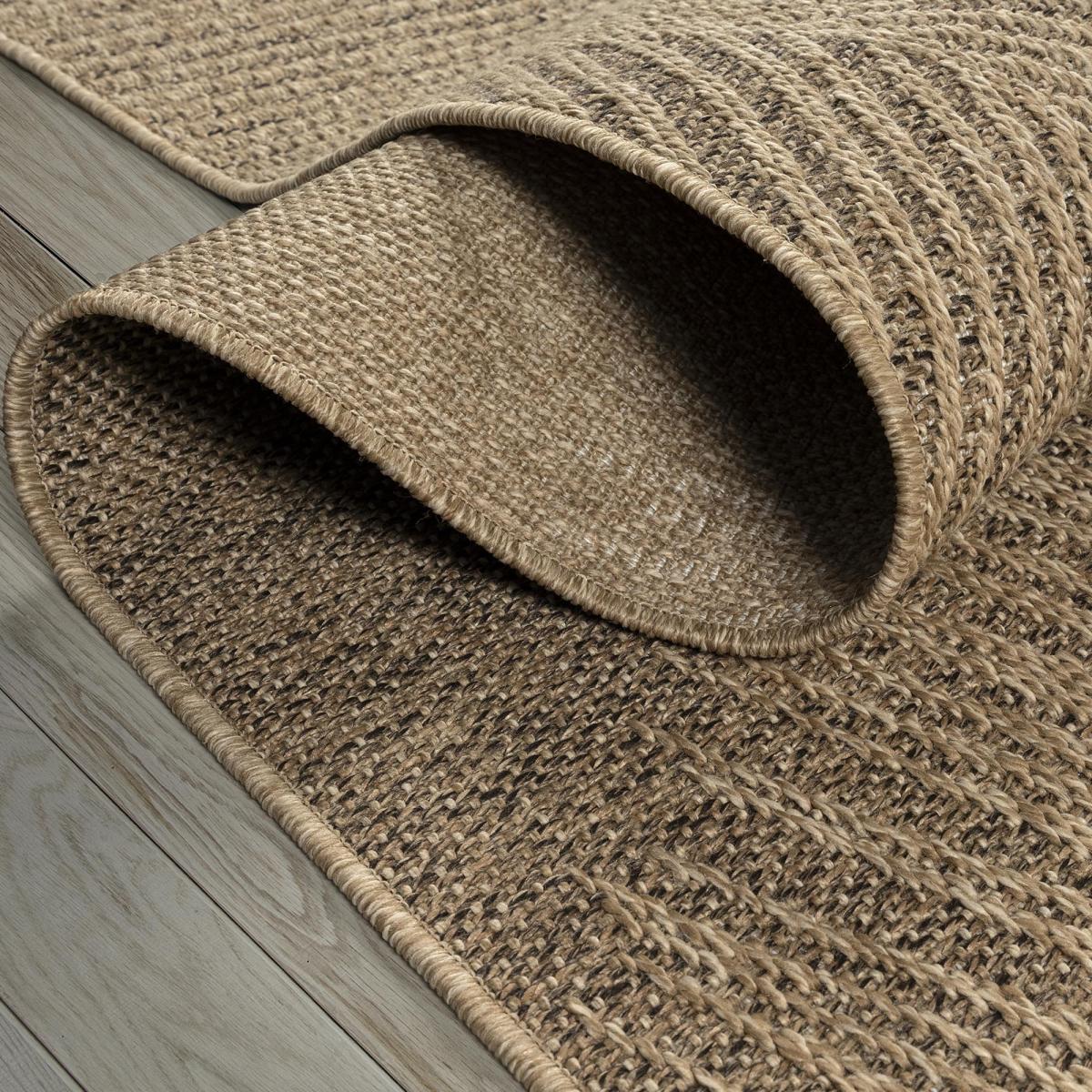 Tapis extérieur intérieur LYN13 REZA 4 aspect jute motif feuilles — vue 5