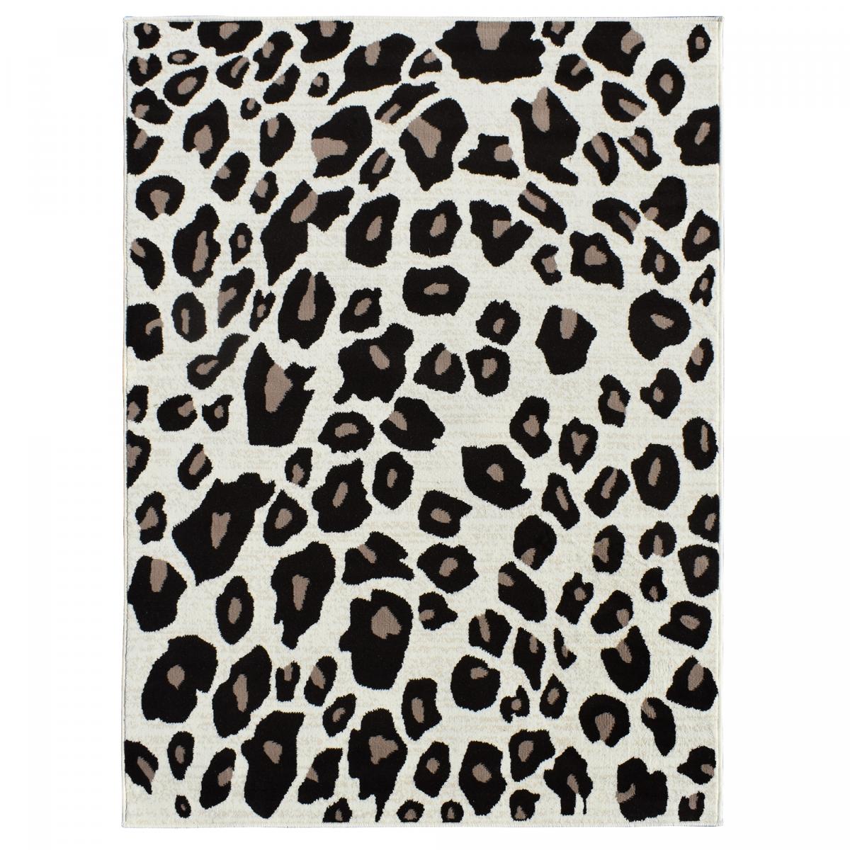 tapis salon LYN1 LEOPARD Beige et marron motif félin tacheté