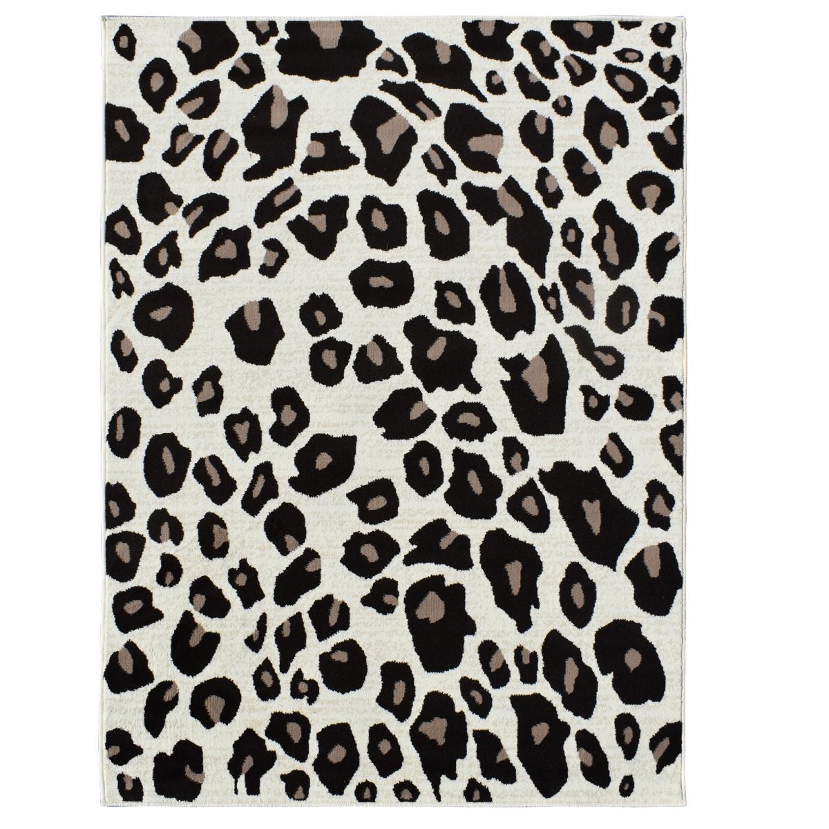 tapis salon LYN1 LEOPARD Beige et marron motif félin tacheté