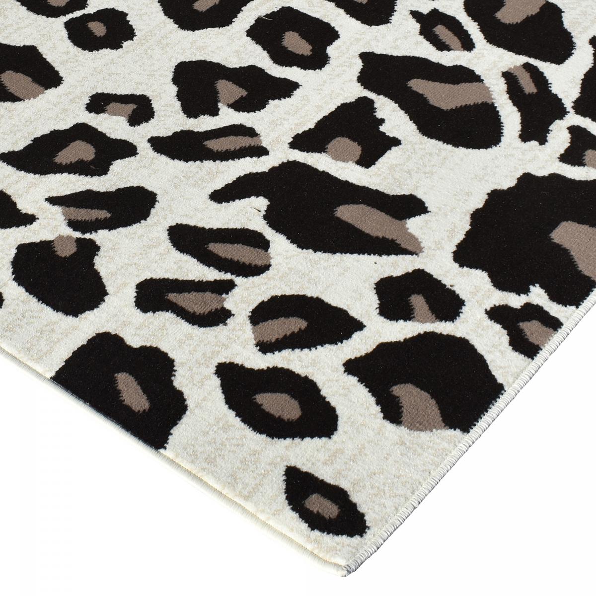 tapis salon LYN1 LEOPARD Beige et marron motif félin tacheté — vue 6
