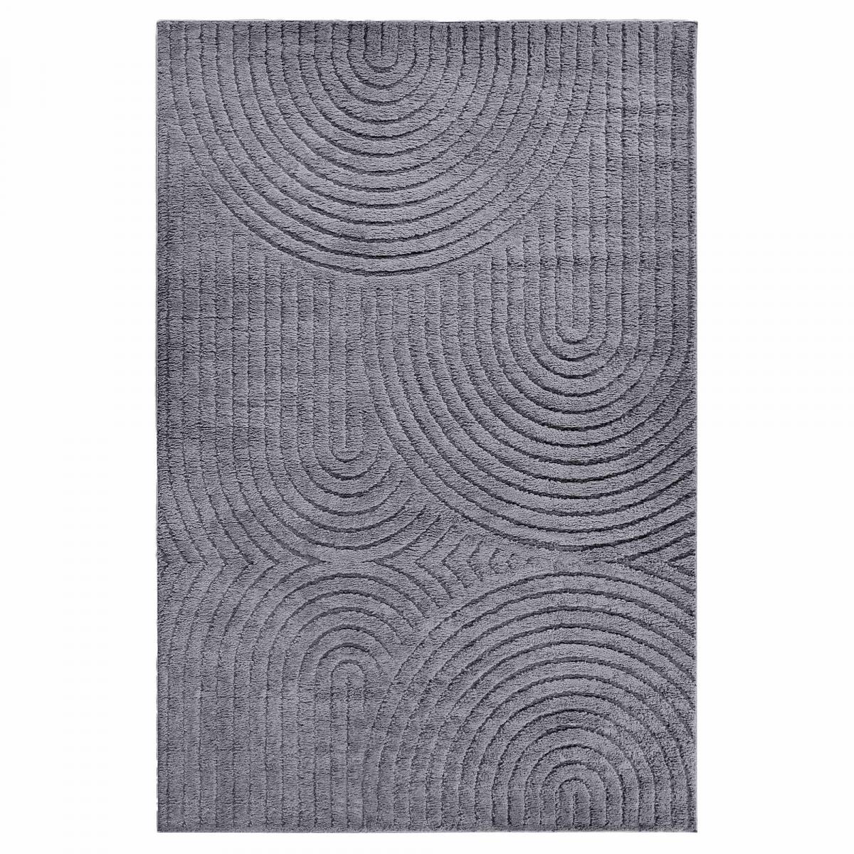 Tapis salon, motif géométrique, texture relief, PANGLAO chaleureux