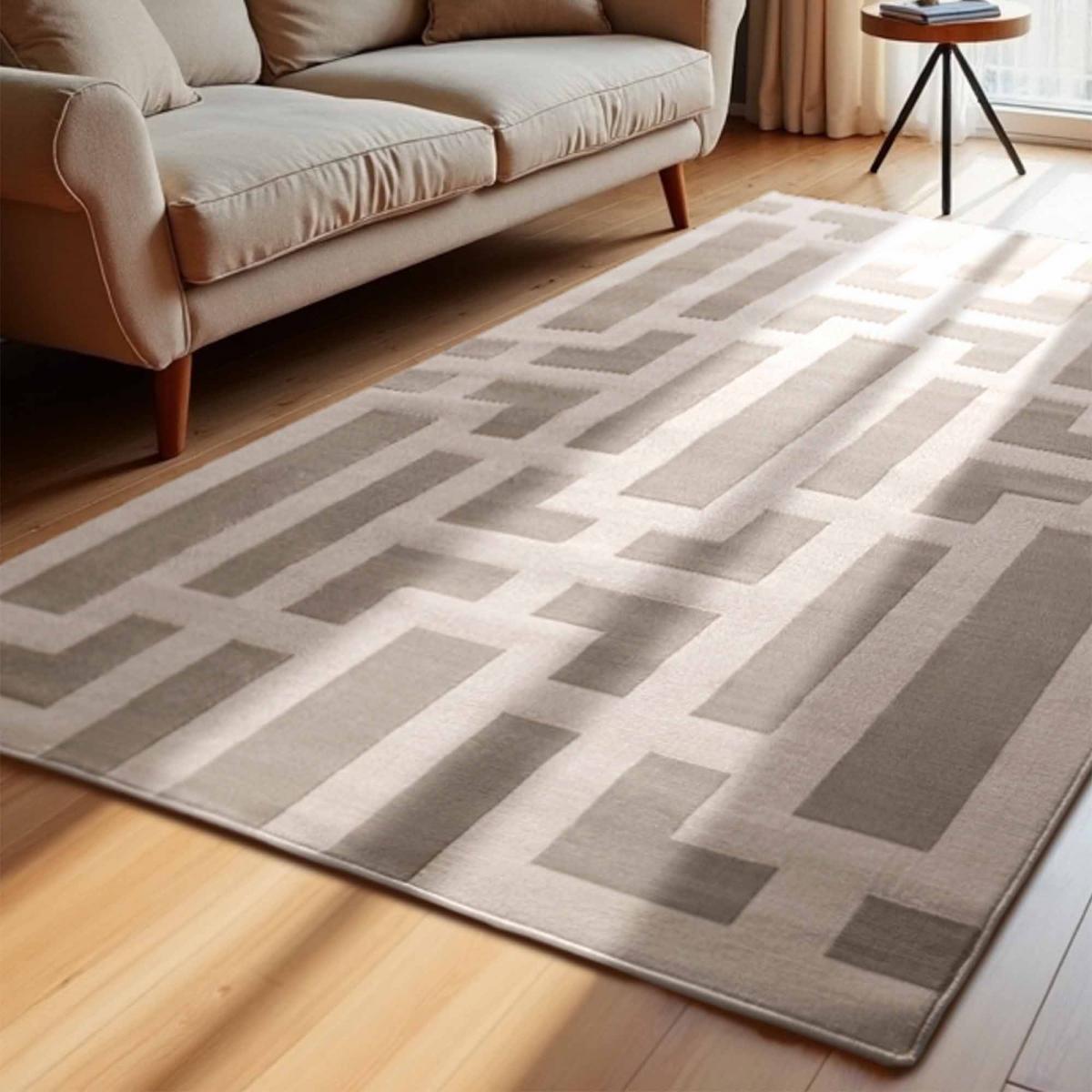 Tapis salon, motif géométrique relief texturé, ONYX, design raffiné — vue 3