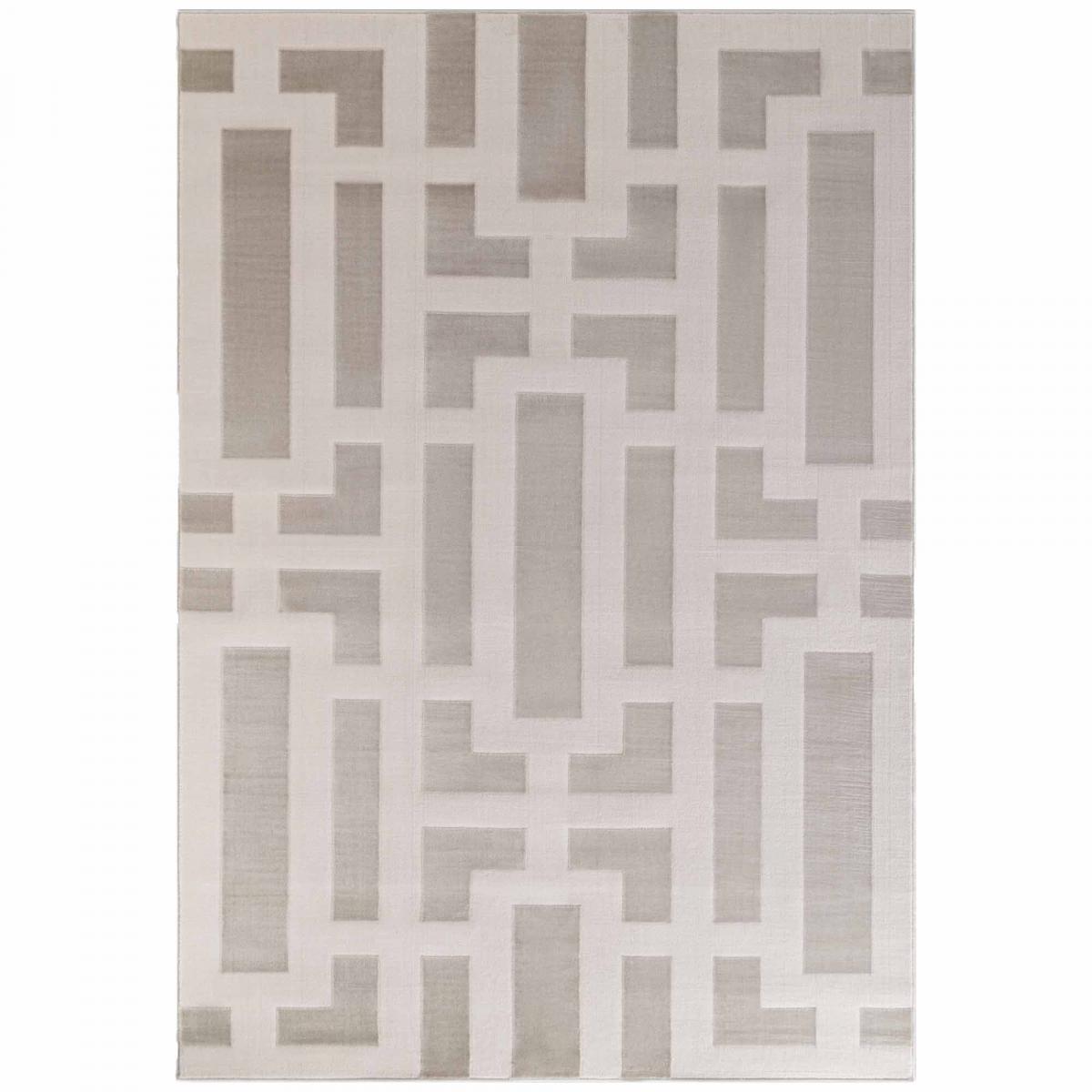 Tapis salon, motif géométrique relief texturé, ONYX, design raffiné