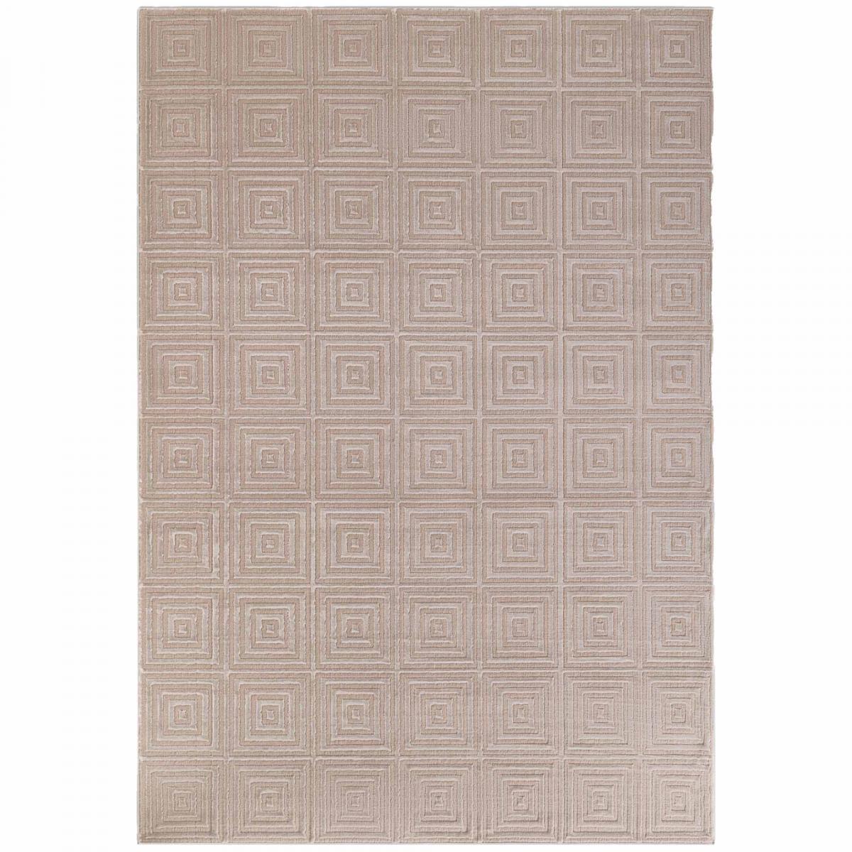 Tapis salon, motif géométrique relief, TOURMALINE, chaleureux